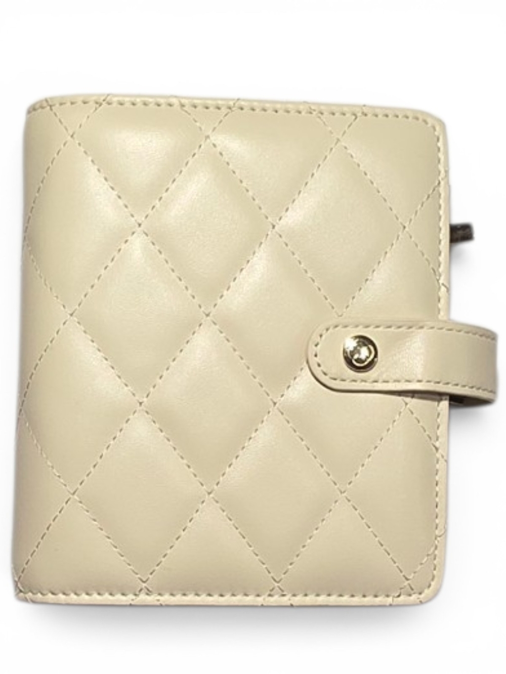 Vlando Travel Jewelry Organizer Case | Quilted Cream Faux Leather | Velvet Lined